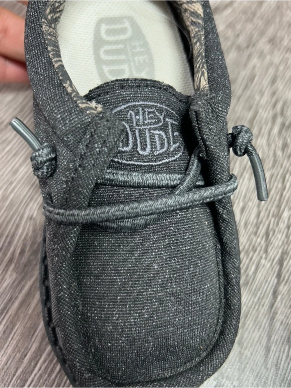 Hey Dude Kids Wally Black Slip-On Moccasins